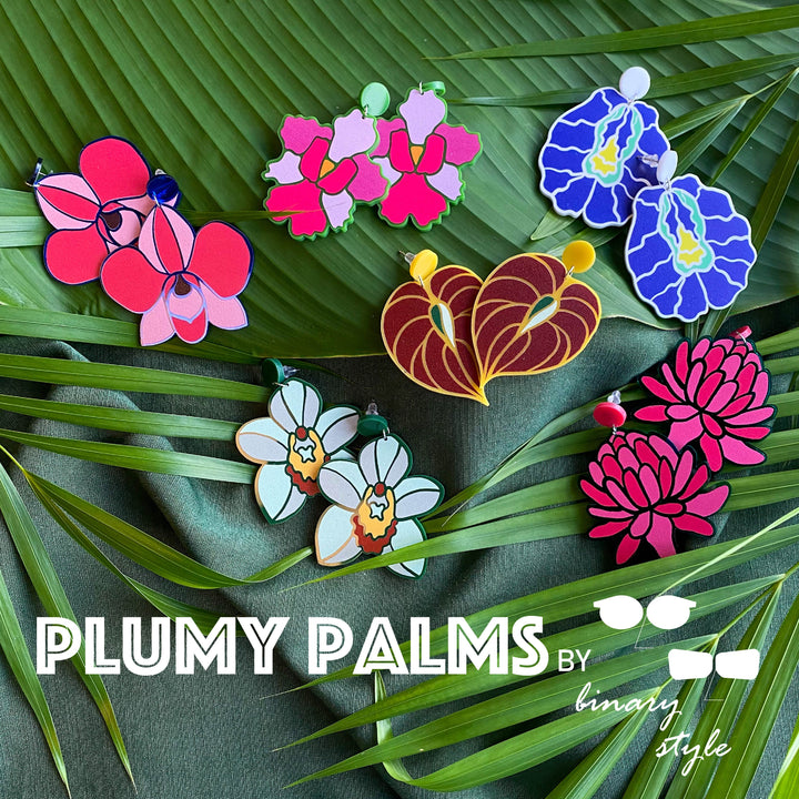 Plumy Palms - Affordable Statement Earrings
