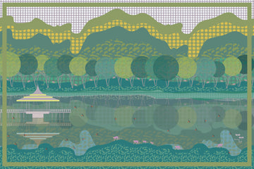 Serenity at MacRitchie Rectangular Cotton Silk Shawl