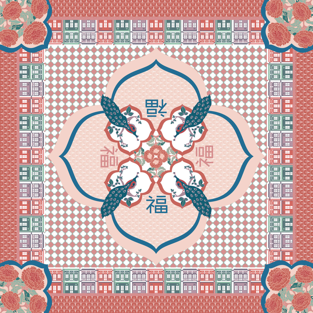Peranakan Good Fortune  Premium Silk Scarf