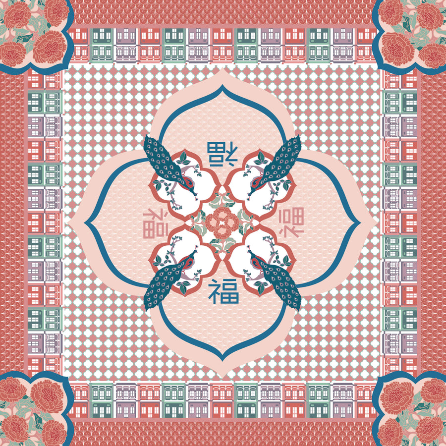 Peranakan Good Fortune  Premium Silk Scarf