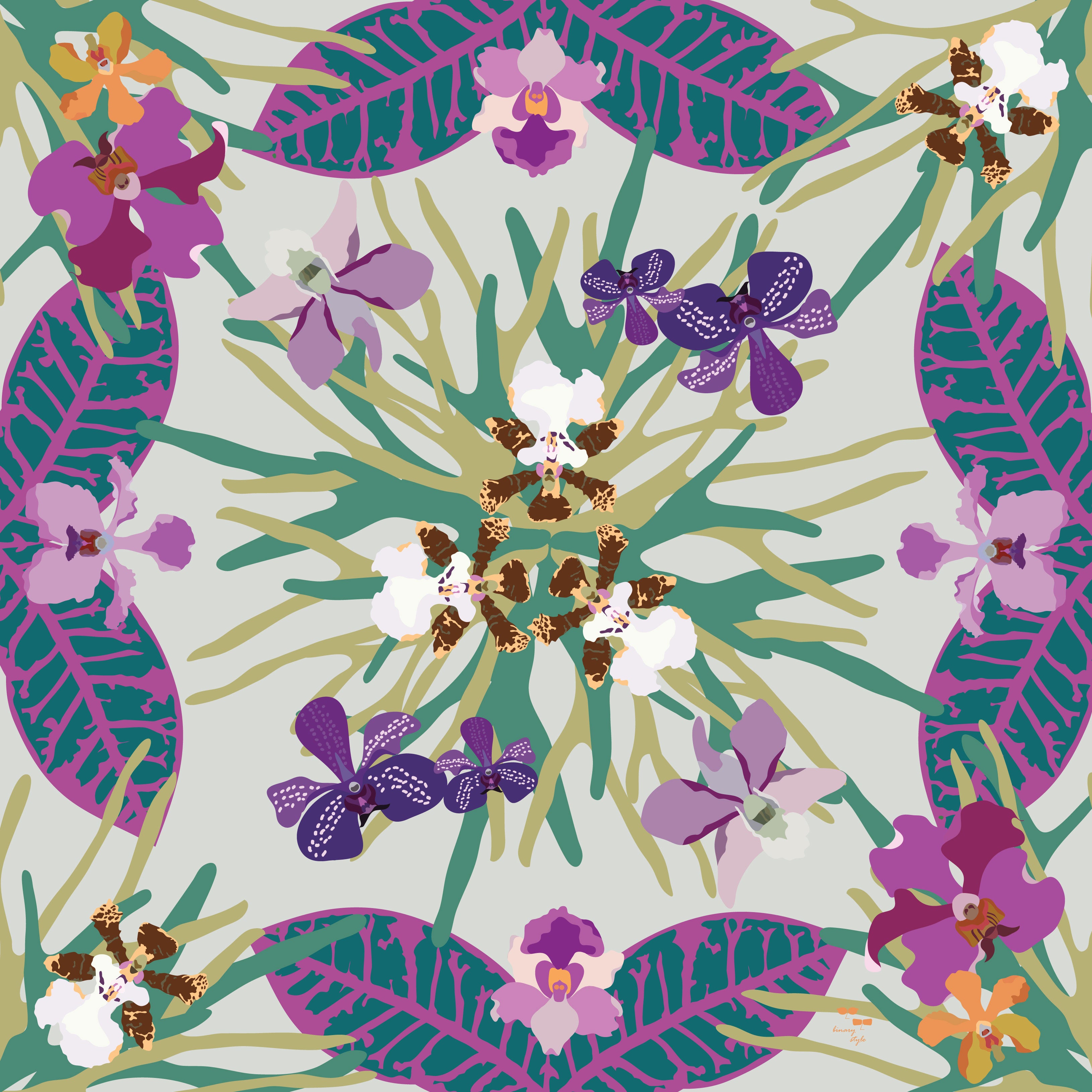 Orchidea Mist Cotton Scarf