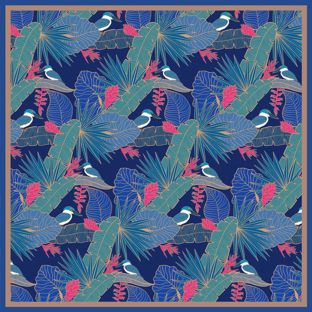 Kingfishers of Singapore Neckerchief Silk