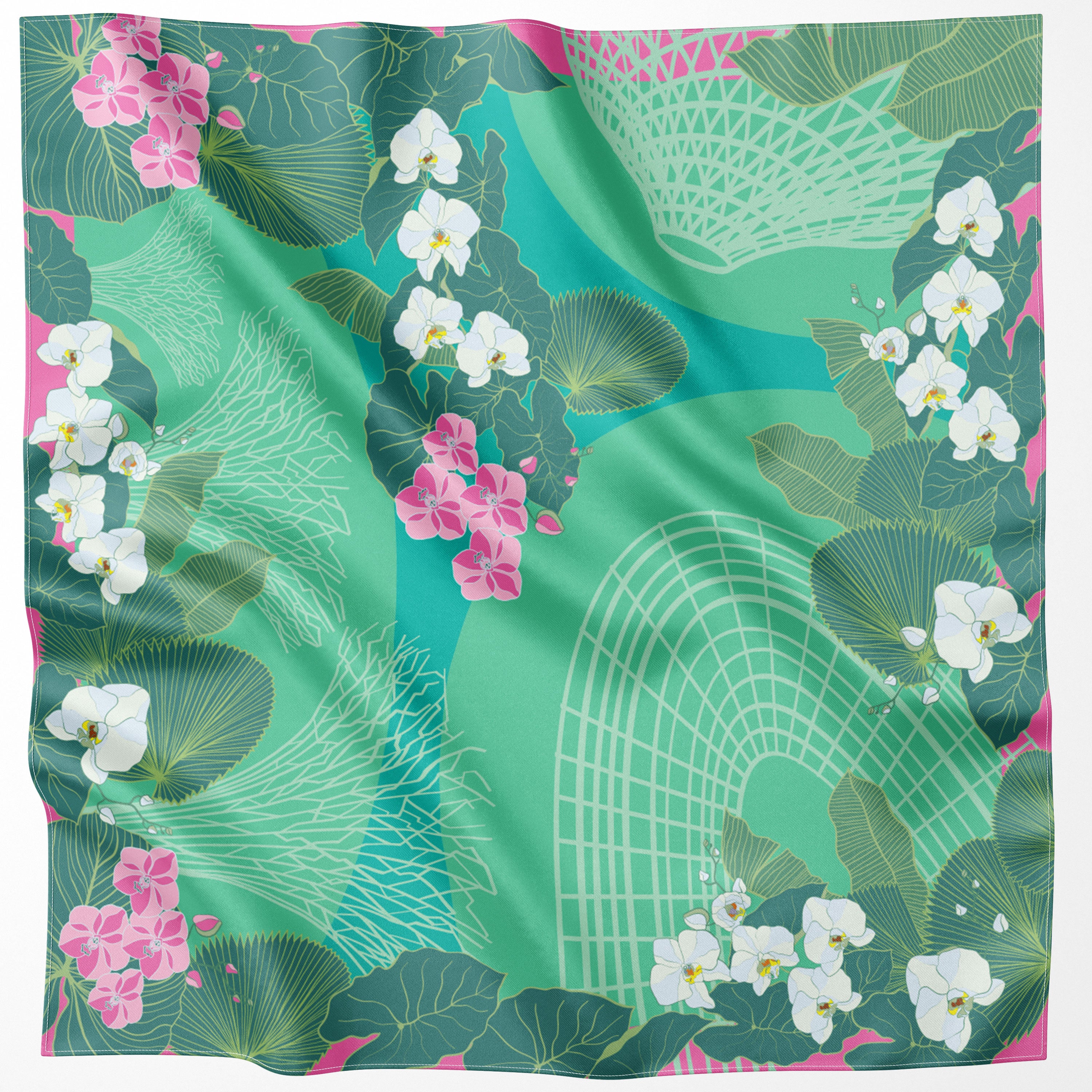 Botanic Oasis by the Bay Silk Scarf