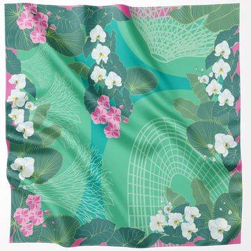 Botanic Oasis by the Bay Silk Scarf