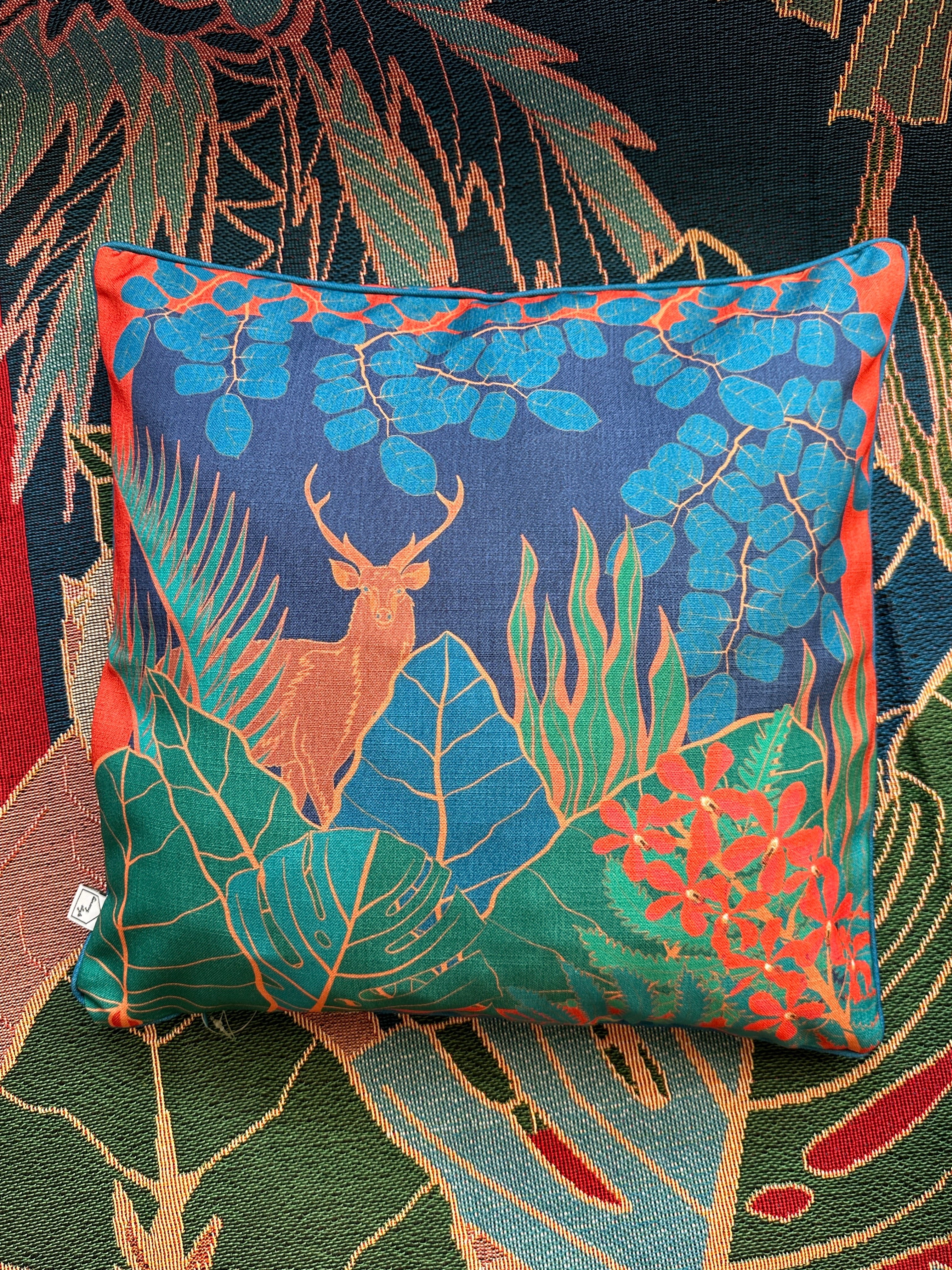Majestic Sambar Deer - Jangala Cushion Cover