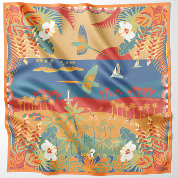 Sunset at the  East Coast Silk Scarf