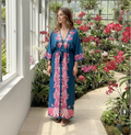 Madame Wong Dress - Orchid Party Navy- Long