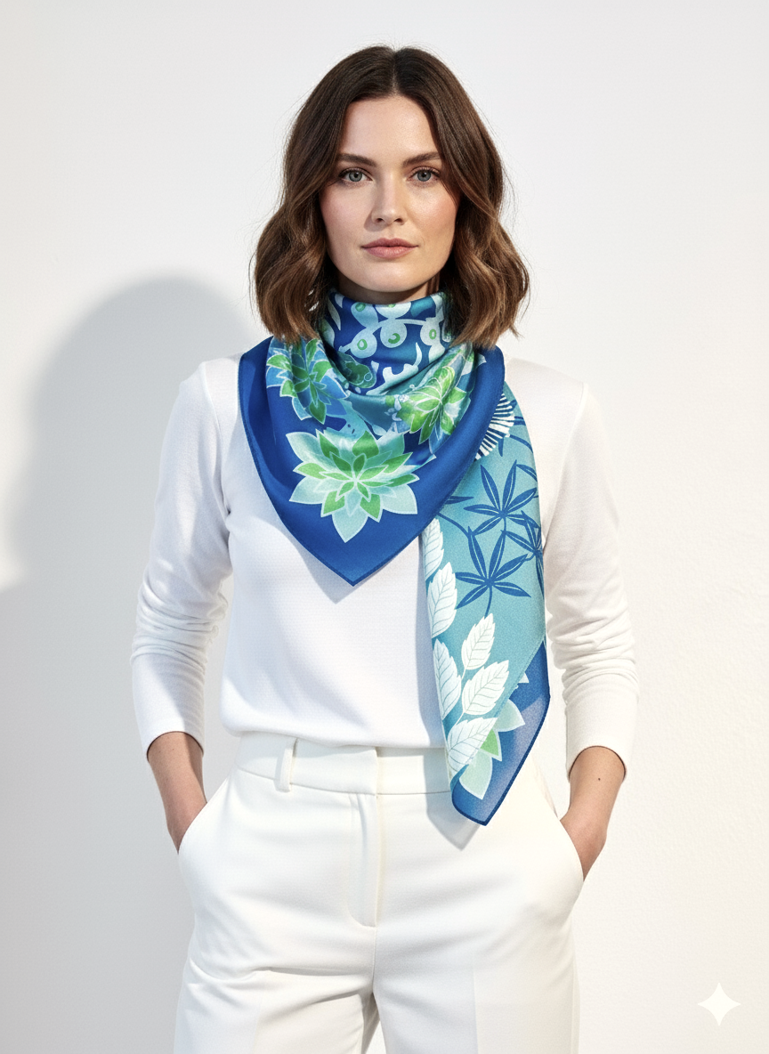 Herons of the Southern Islands Premium Silk Lyocell Scarf