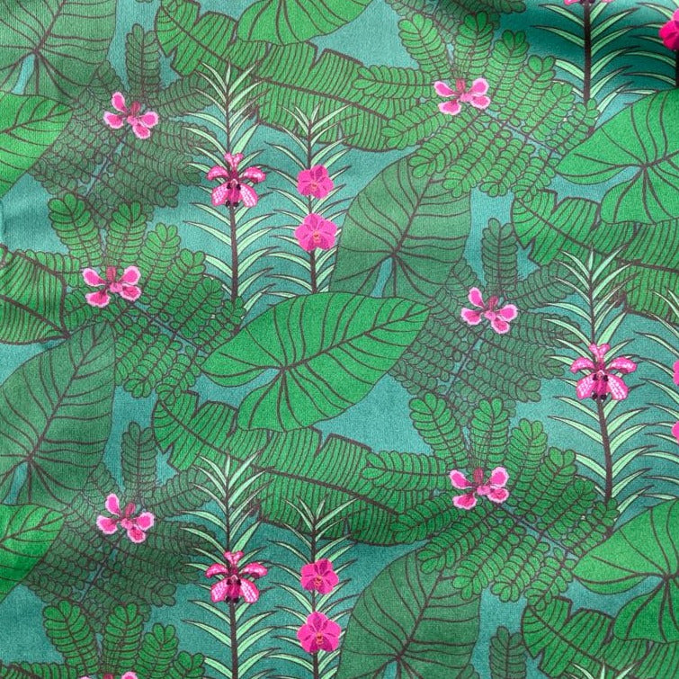 Peacock Flowers Upholstery Fabric