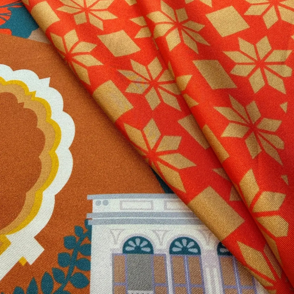 Shophouses at the Foothill Silk Scarf