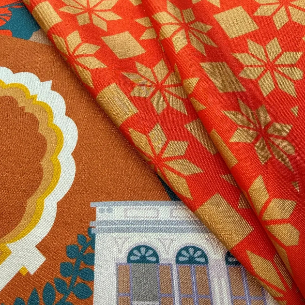 Shophouses at the Foothill Silk Scarf