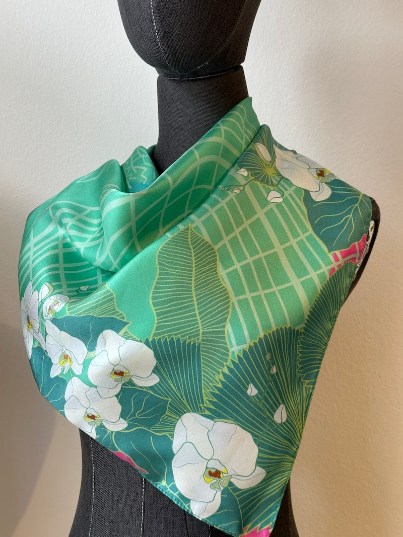 Botanic Oasis by the Bay Silk Scarf