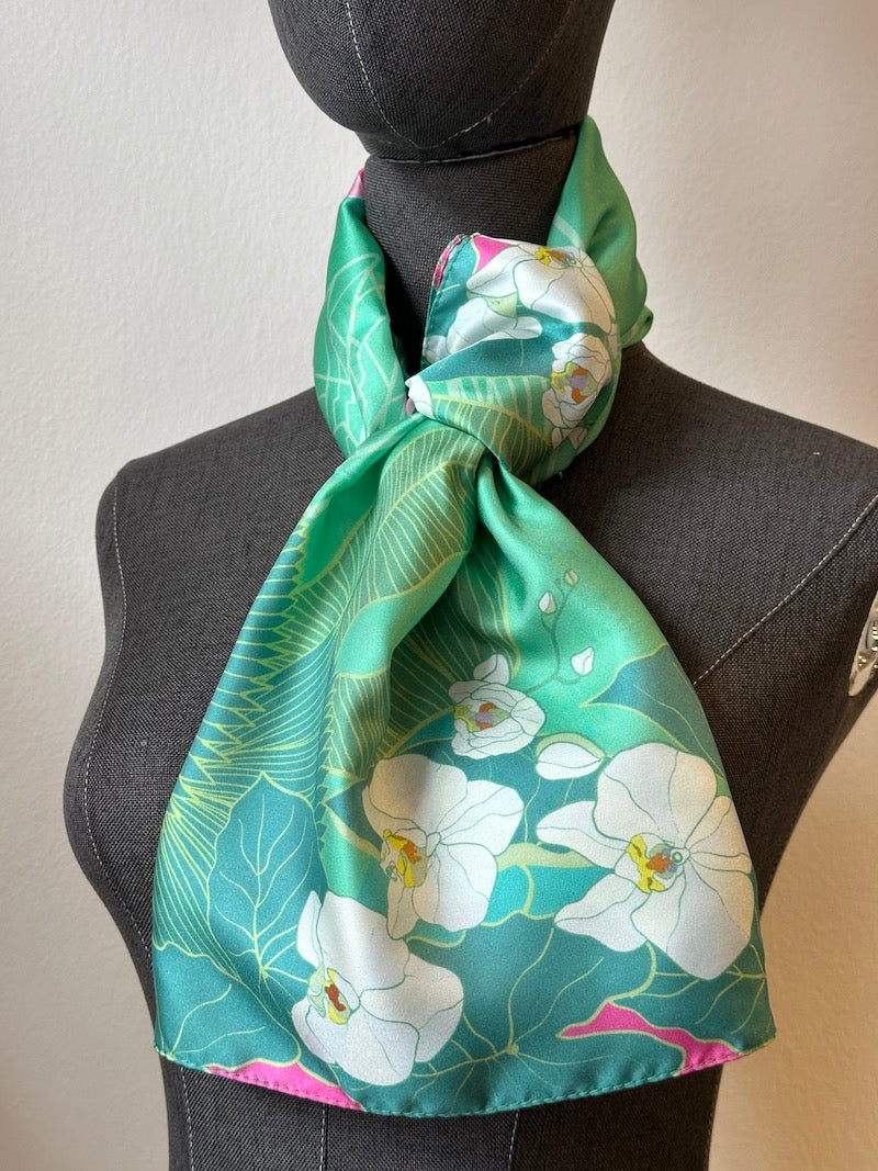 Botanic Oasis by the Bay Silk Scarf