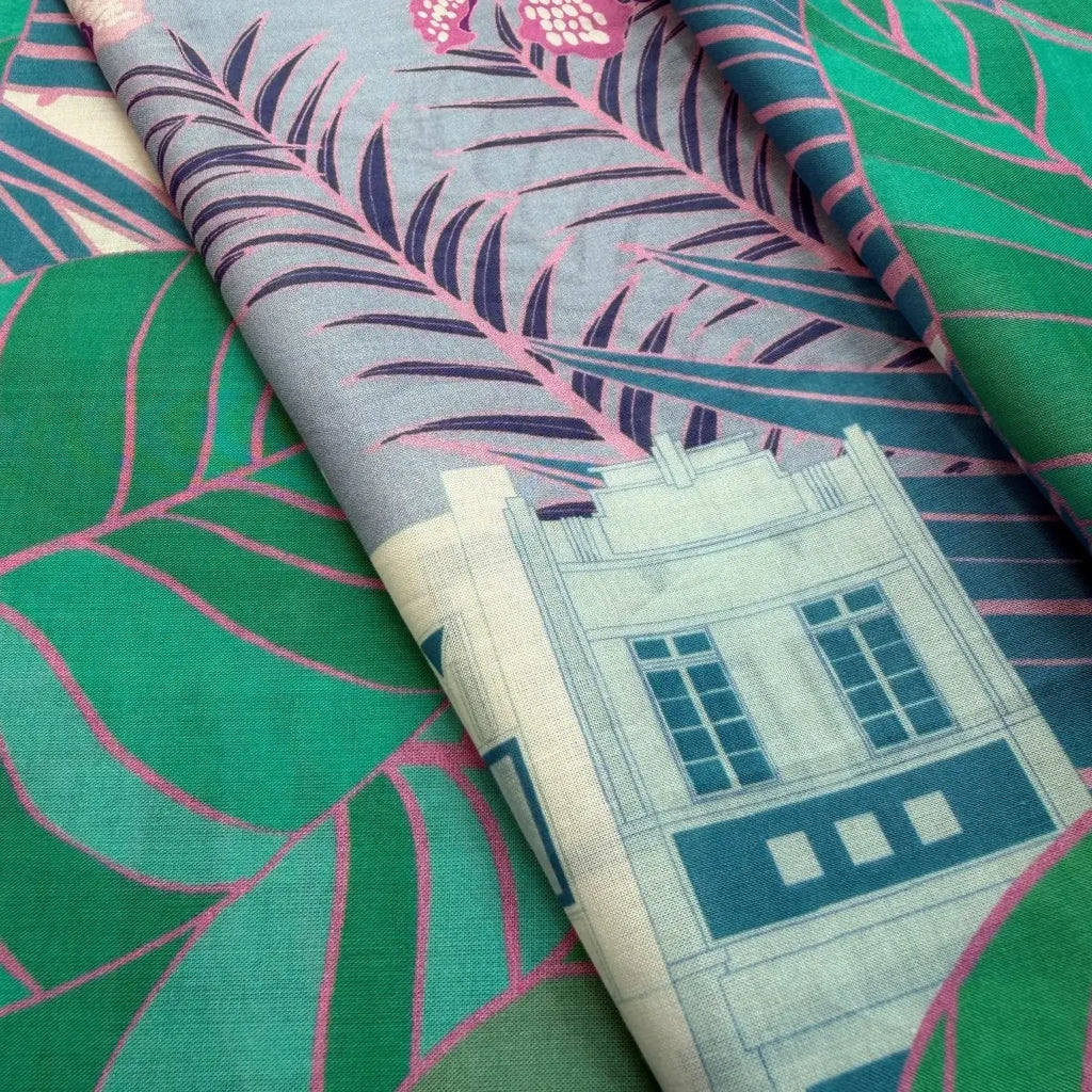 Tropical Art Deco Cotton Scarf