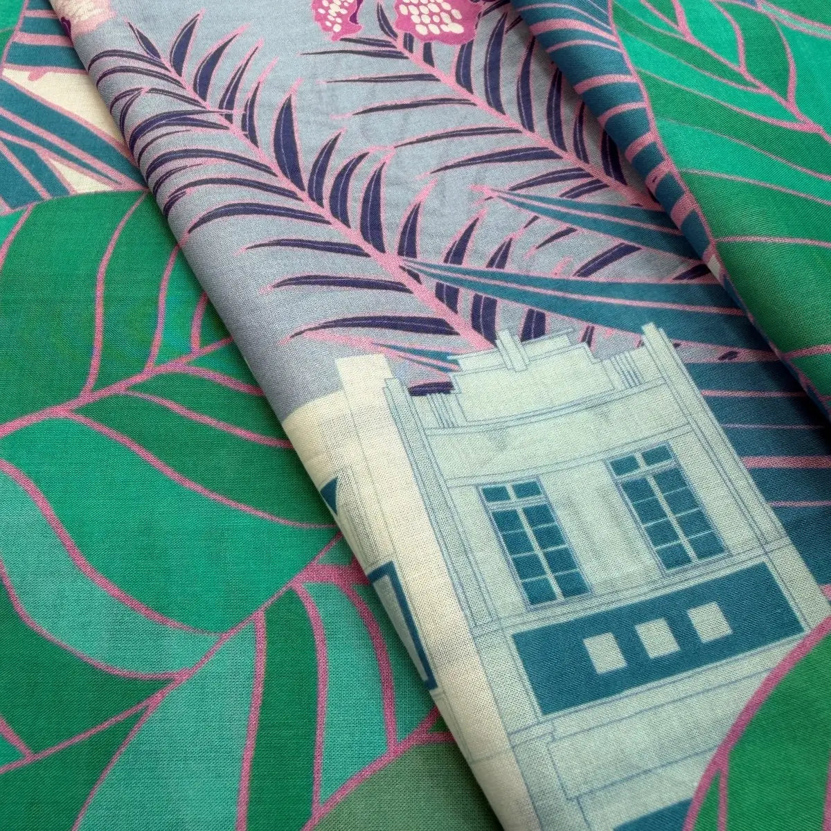 Tropical Art Deco Cotton Scarf