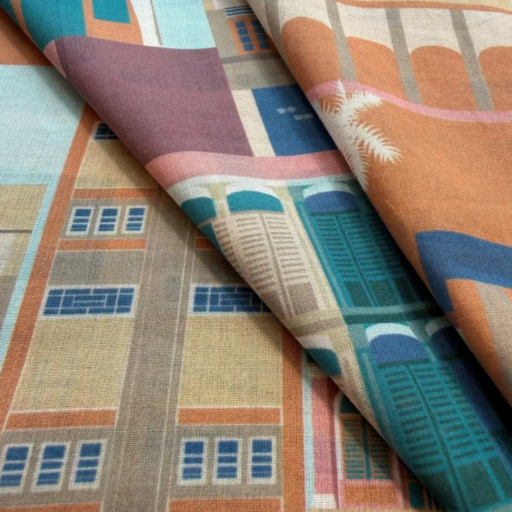 Shophouses of Singapore Cotton Scarf
