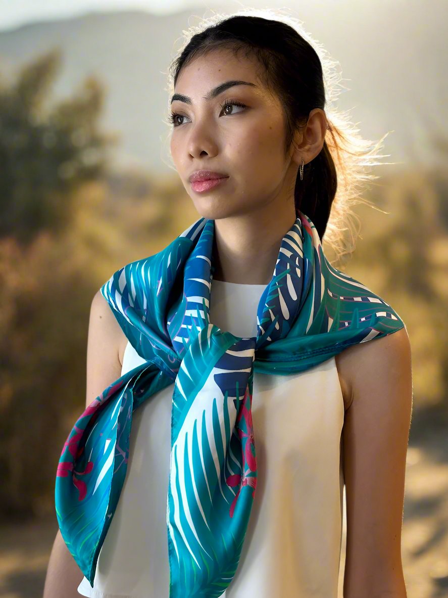 Avian Wonders of Singaporean Islands Silk Scarf