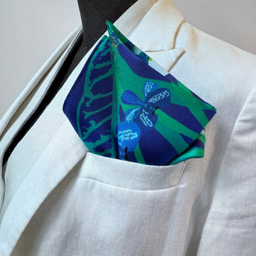 Orchidea Blue Pocket Square