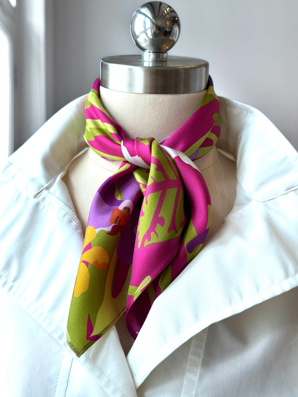 Purple Orchidea Neckerchief Silk