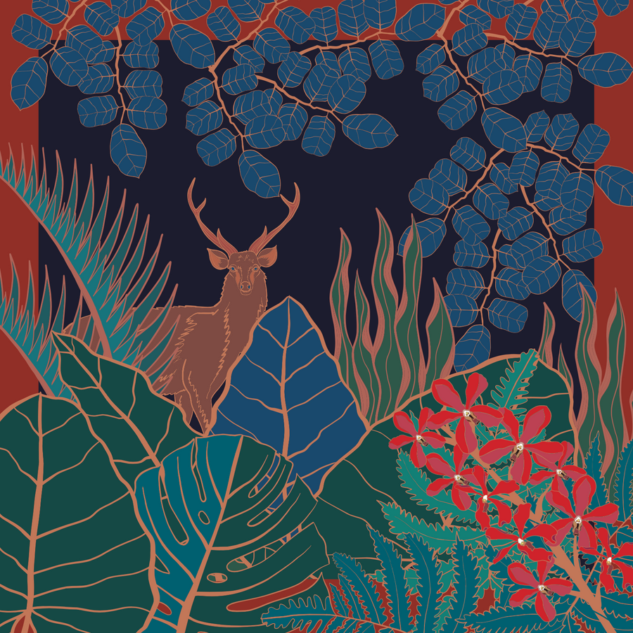 Majestic Sambar Deer - Jangala Cushion Cover