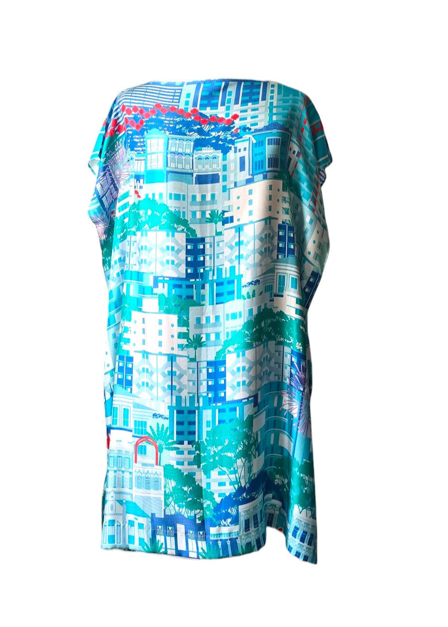 Silk Kaftan - City in Garden