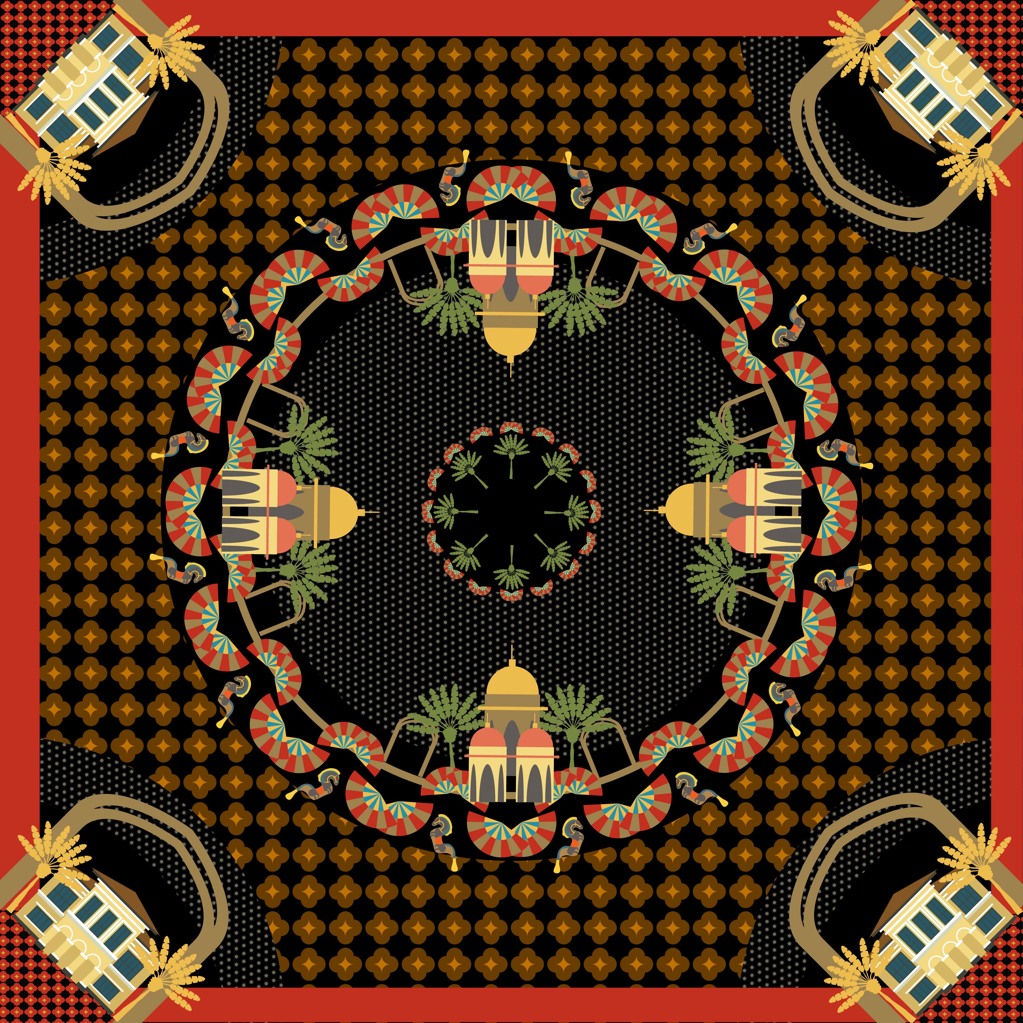 Festive Kampong Glam Silk Scarf