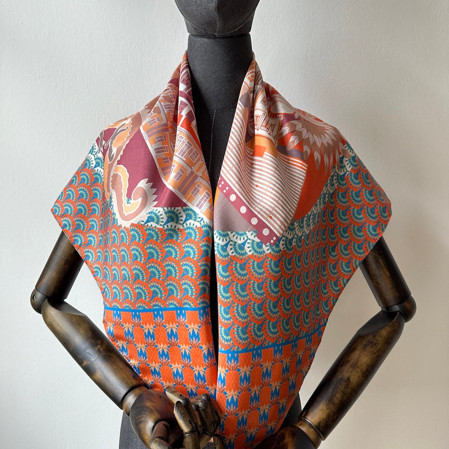 Keong Saik Silk Scarf – BINARY STYLE - Main Image