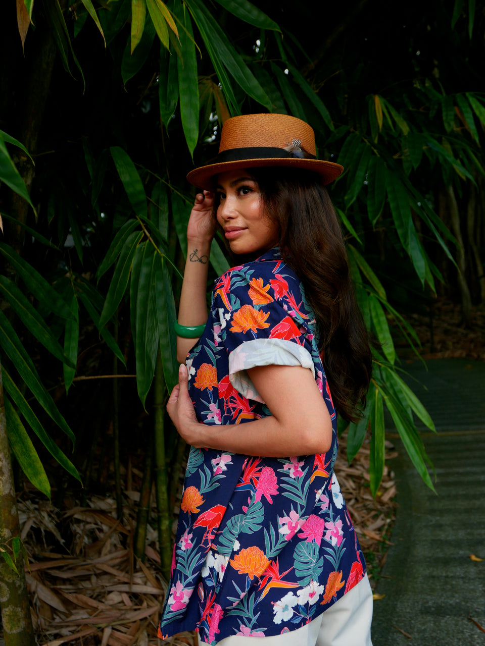 Unisex Kakee Shirt - Binary Style x Lime House Singapore -Navy