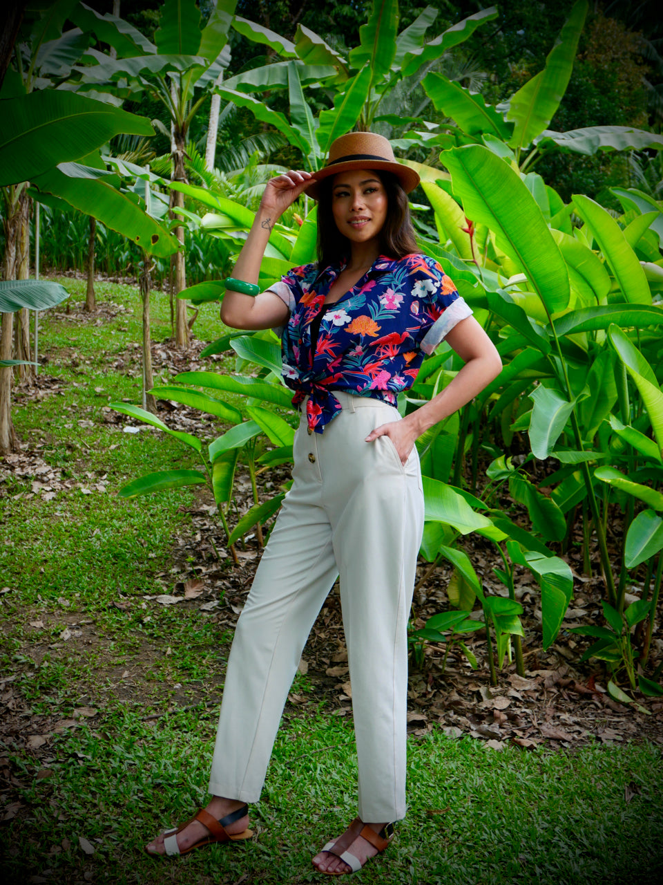 Unisex Kakee Shirt - Binary Style x Lime House Singapore -Navy