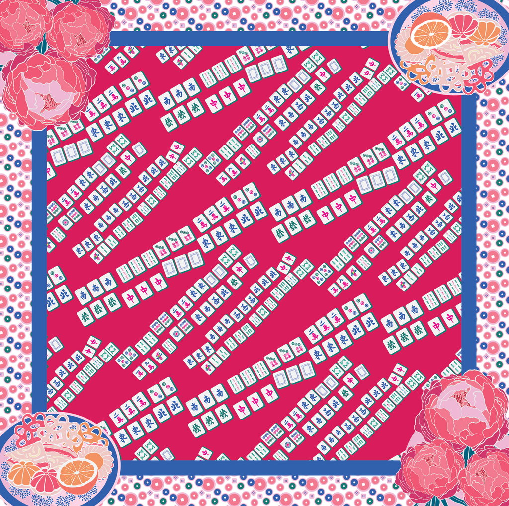 Aunty Carol's Lucky Tiles Premium Silk Scarf