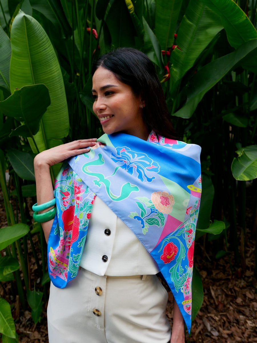 Premium Double-Sided Silk : Peranakan Bricolage