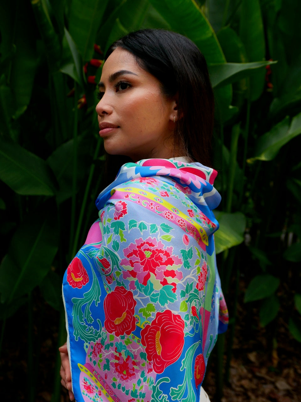 Peranakan Bricolage Premium Silk Scarf