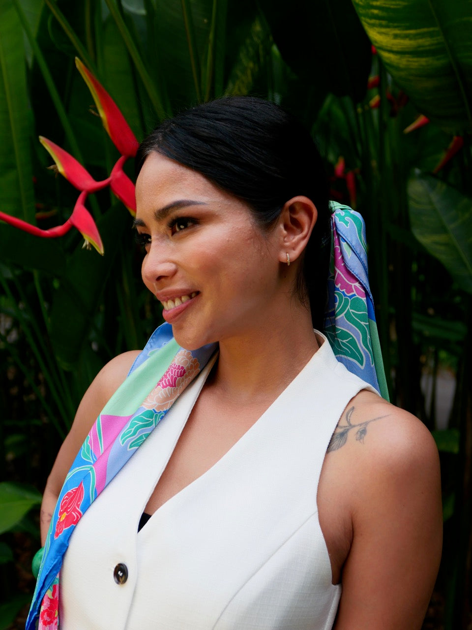 Peranakan Bricolage Premium Silk Scarf