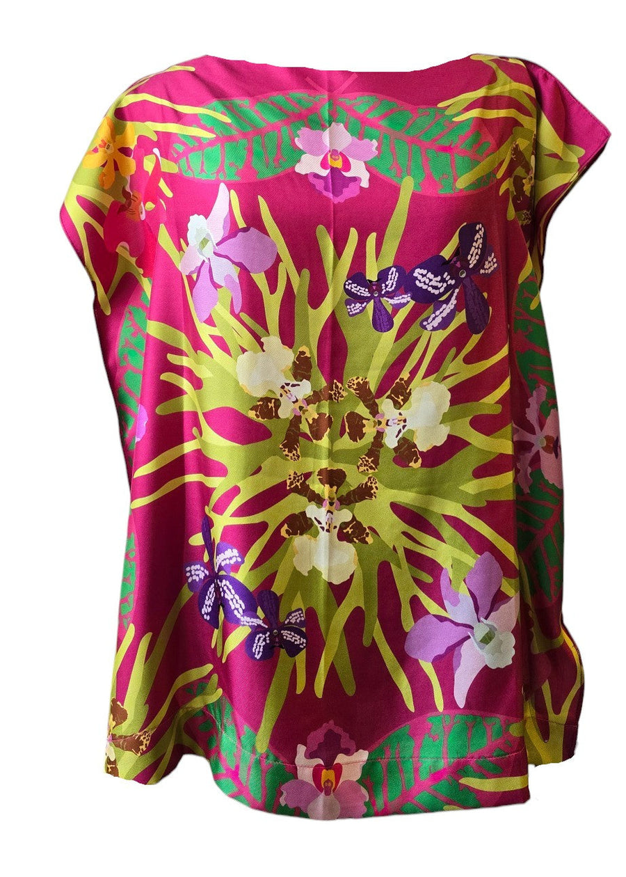 Boxy Silk Blouse - Orchidea