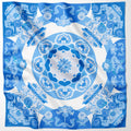 Peranakan Bricolage in Blue Premium Silk Scarf