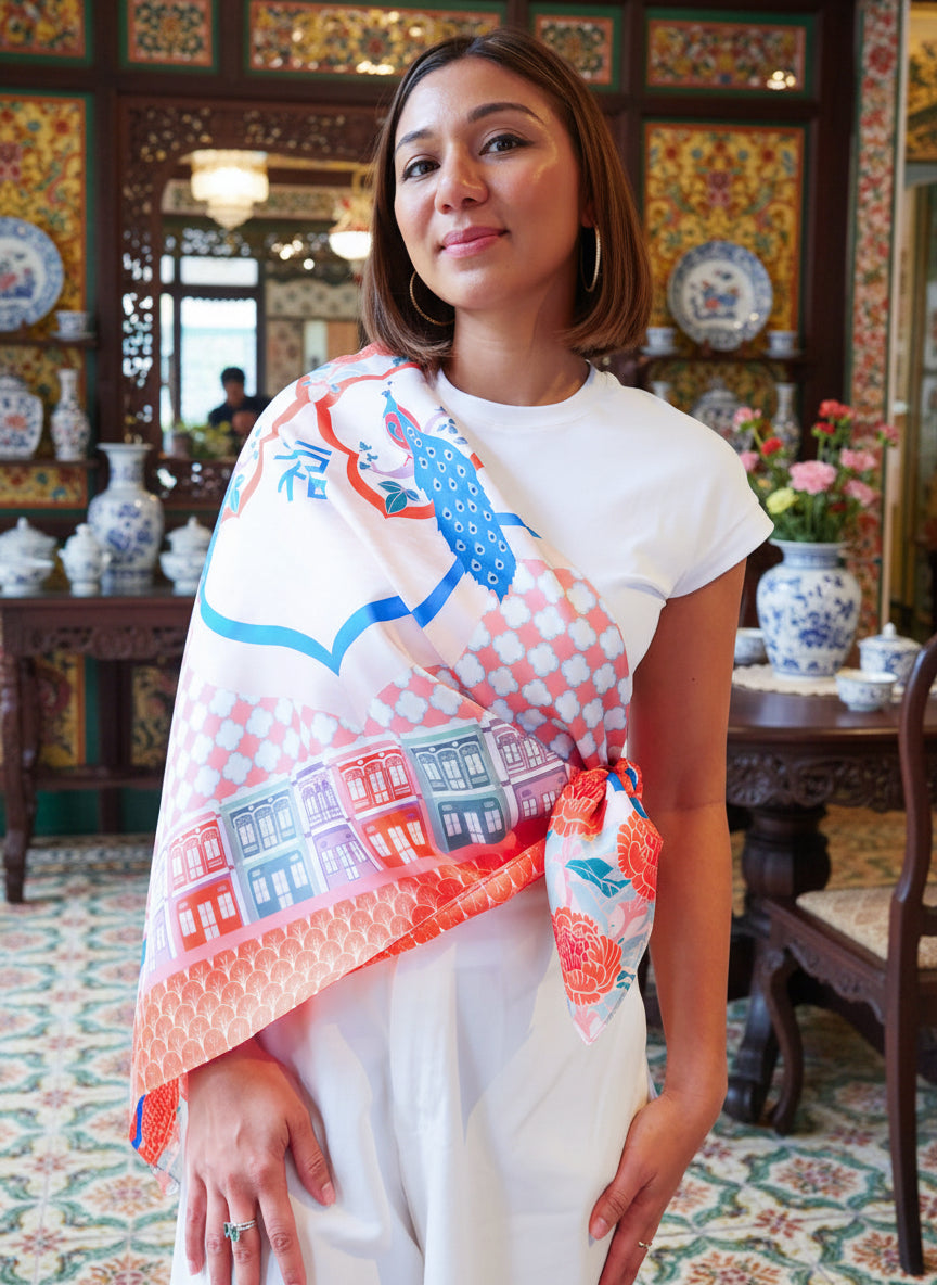 Peranakan Good Fortune  Premium Silk Scarf