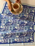 Tea Towel Singapore Shophouse Blue