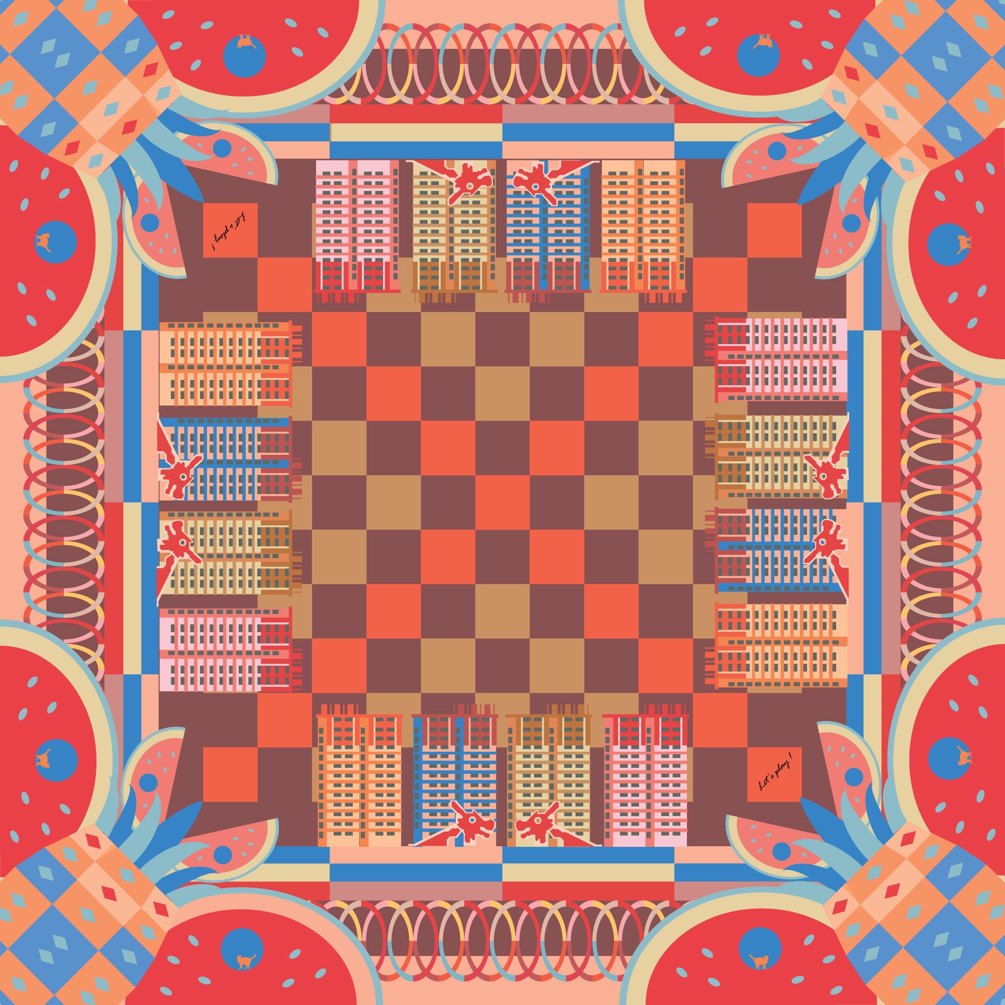 Playground Memories Silk Scarf