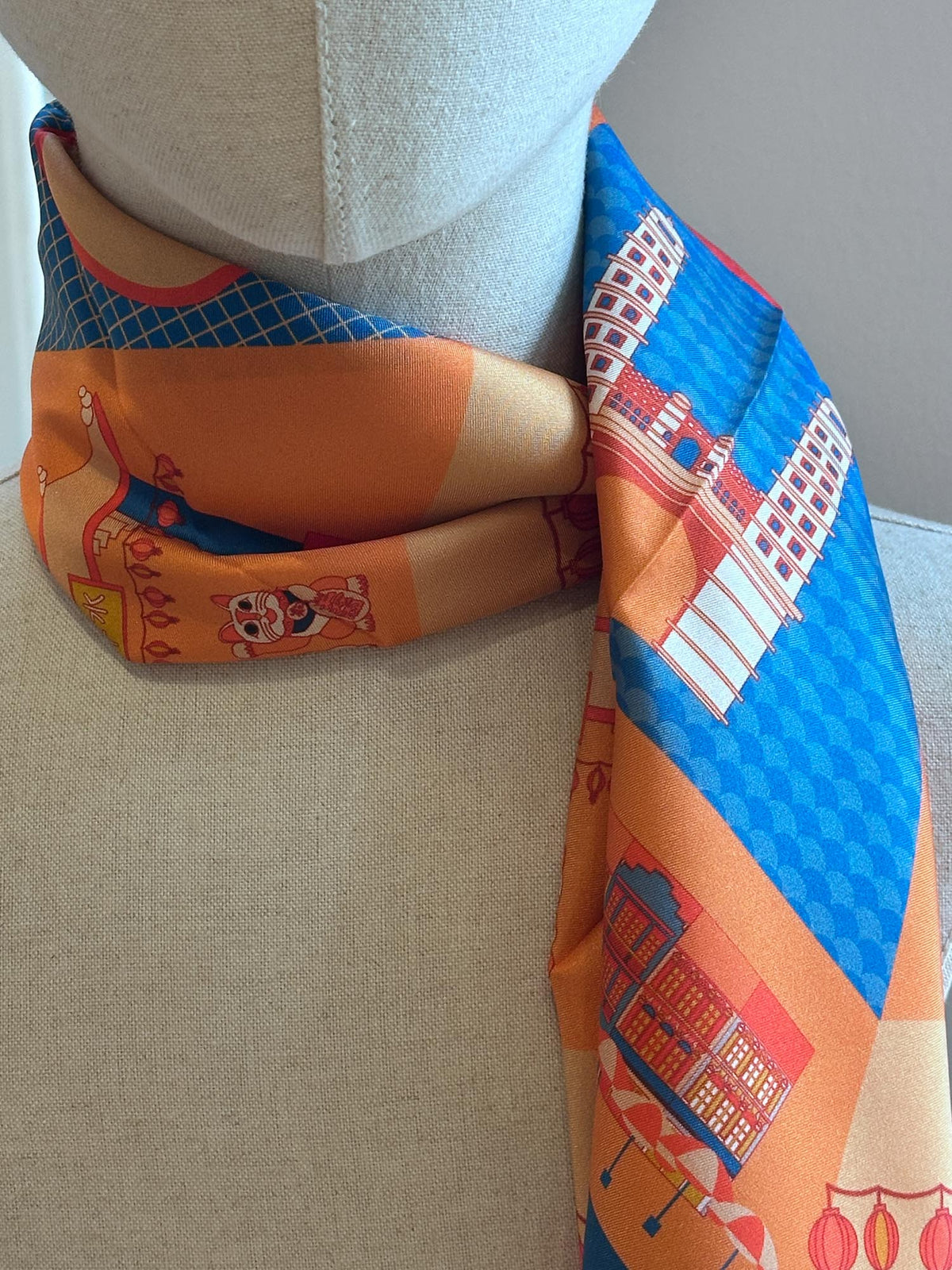 Chinatown Stories Small Silk Scarf