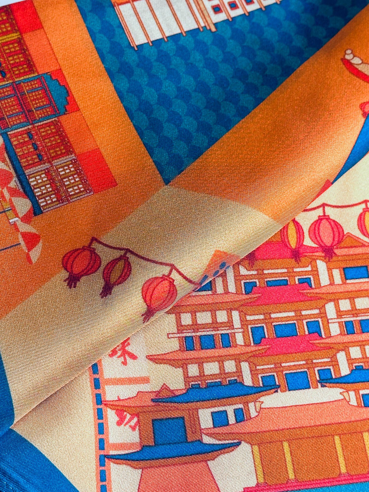 Chinatown Stories Small Silk Scarf