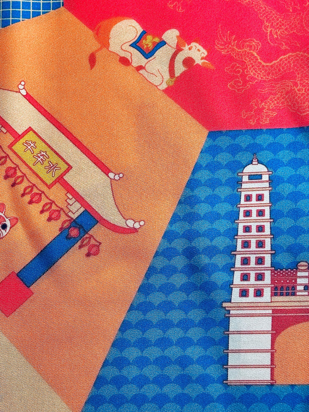 Chinatown Stories Small Silk Scarf