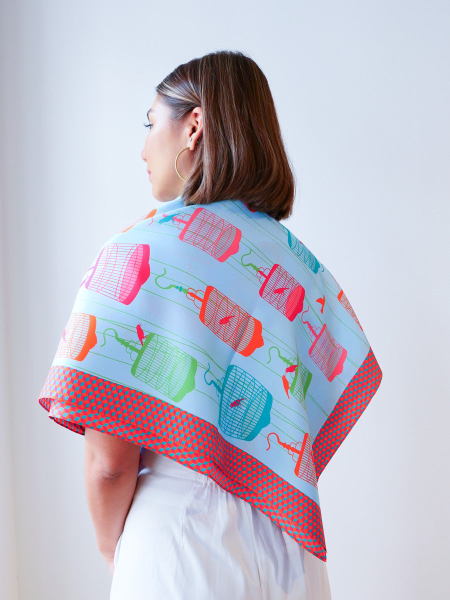 Singapore Song Bird  Premium Silk Scarf