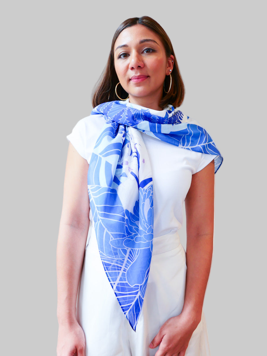 Singapore’s Heritage in Blooms Premium Cotton Silk Scarf