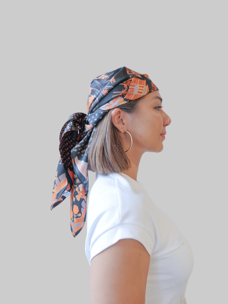 SG60 Black Silk Scarf