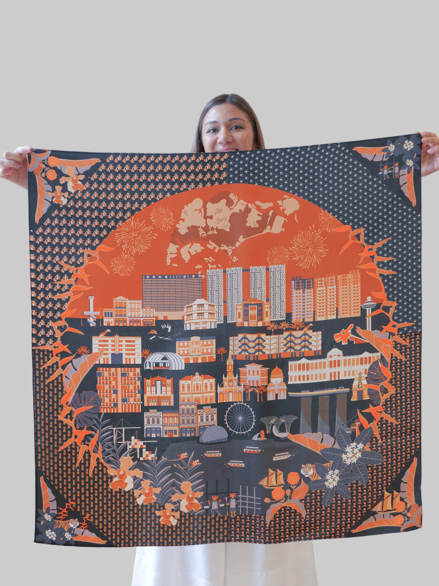 SG60 Black Silk Scarf