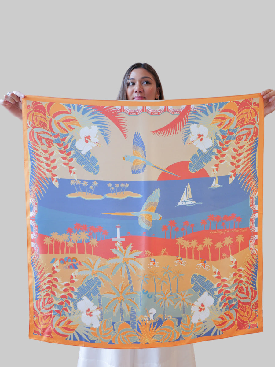 Sunset at the  East Coast Silk Scarf