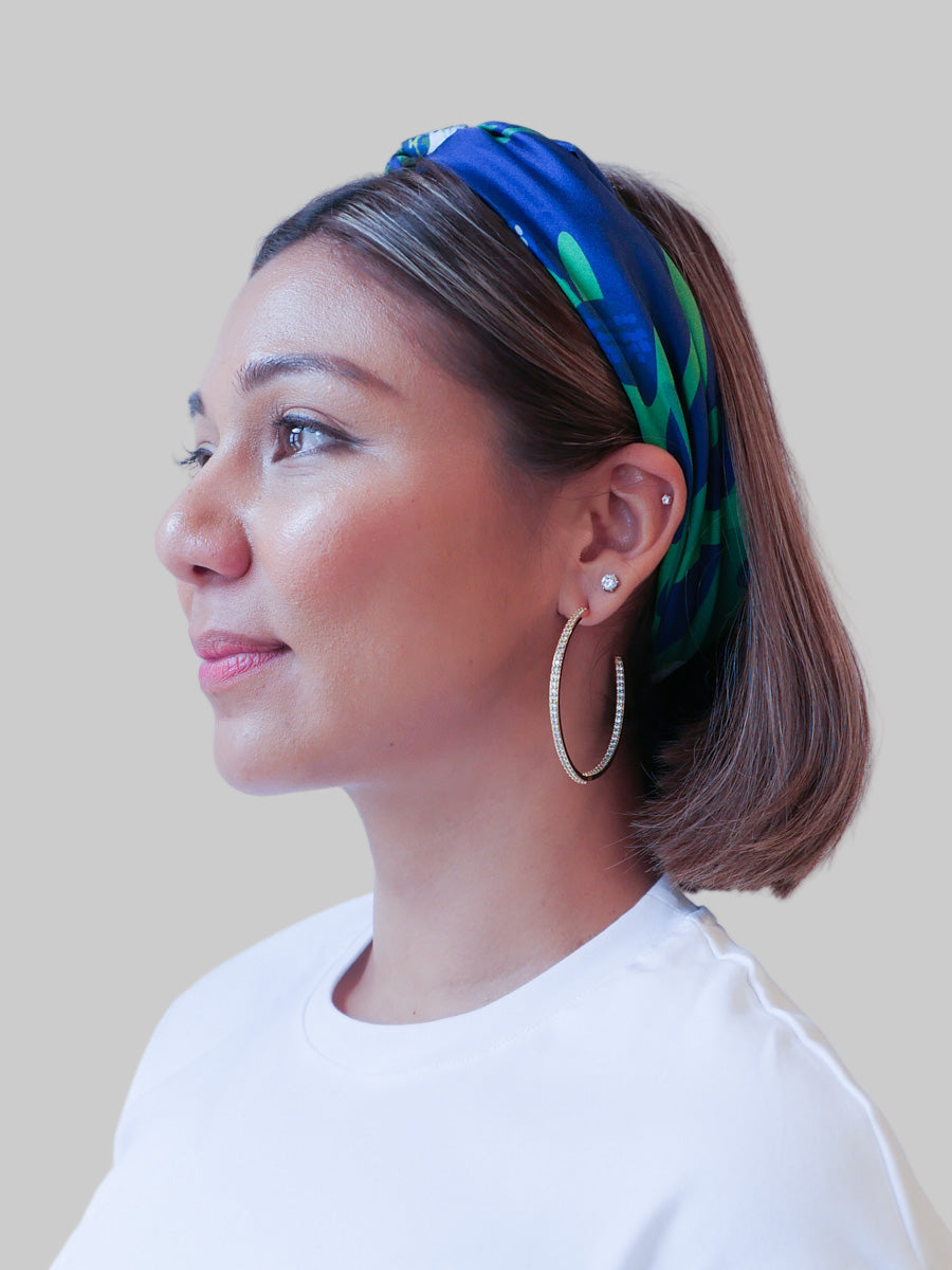 Blue Orchids Small Silk Scarf