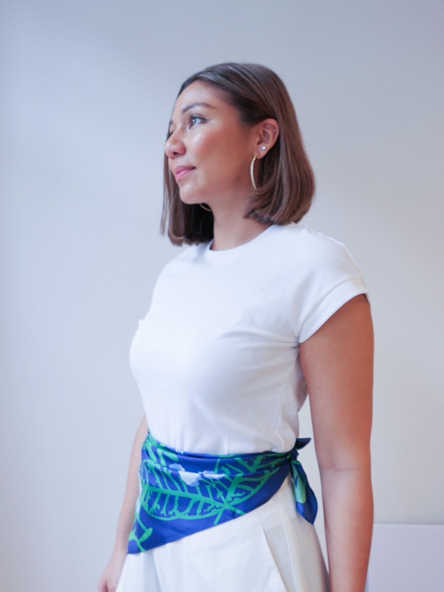 Blue Orchids Small Silk Scarf