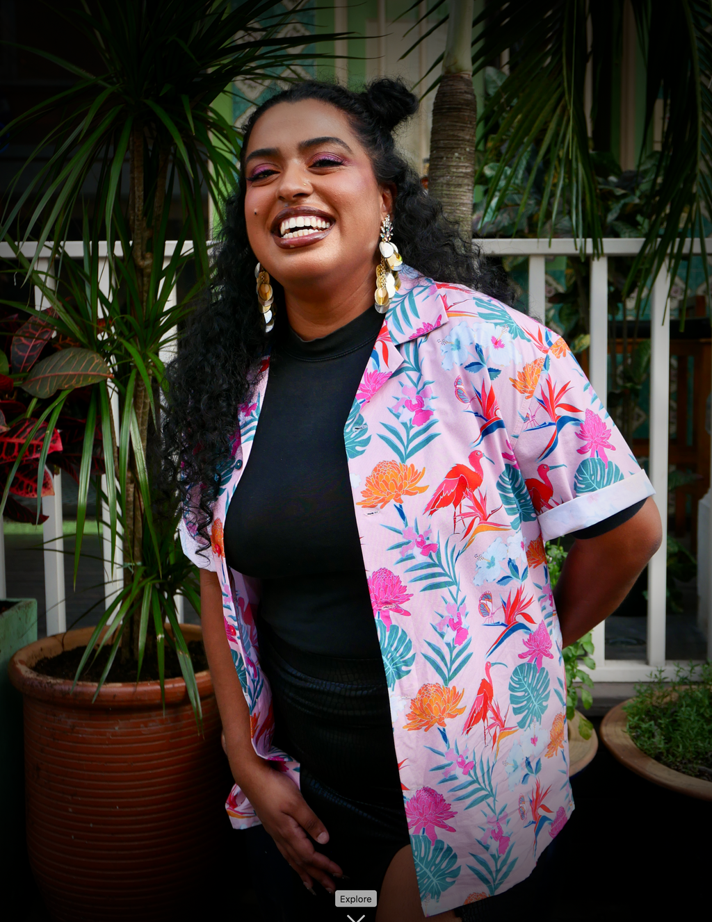 Unisex Kakee Shirt - Binary Style x Lime House Singapore - Dusky Pink