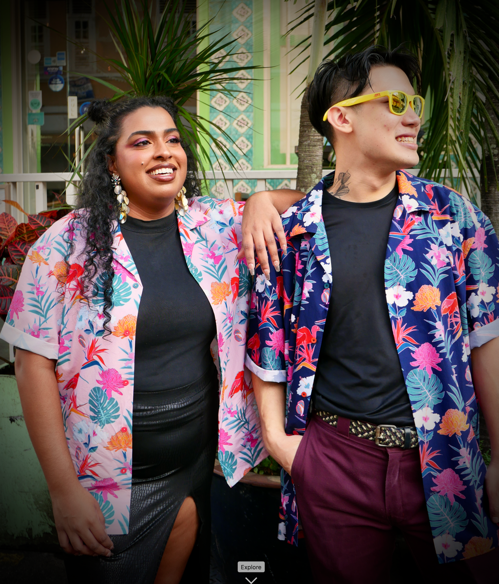 Unisex Kakee Shirt - Binary Style x Lime House Singapore - Dusky Pink